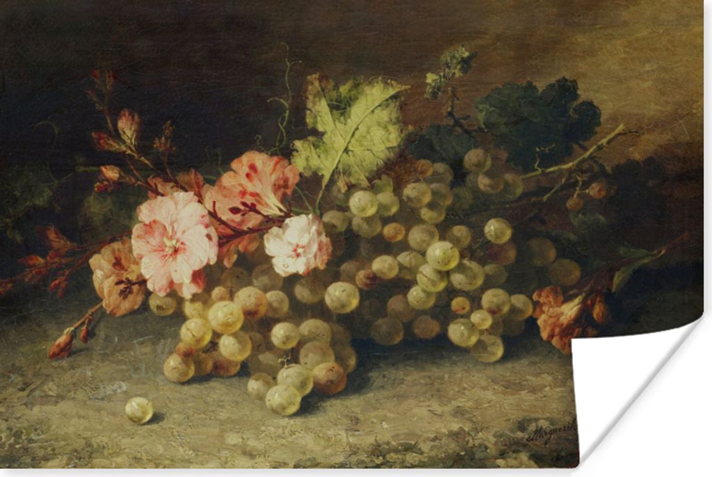 MuchoWow Poster Obst - Stilleben mit Weintrauben - Alte Meister 90x60 cm - Schlafzimmer