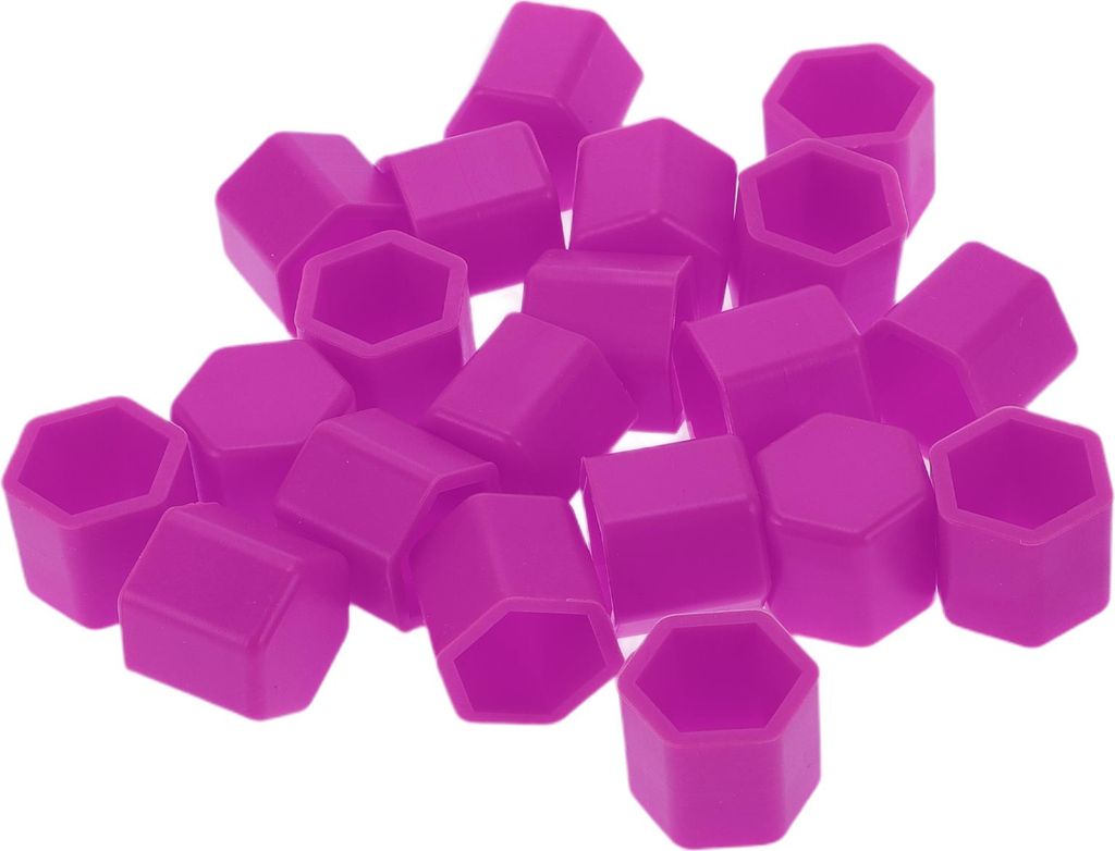 Radmutterbolzen 19mm Felgen Reifenmutter Schrauben Staubschutzkappe Abdeckung Mutter Schutz Silikon Lila Außen mit Demontagewerkzeuge