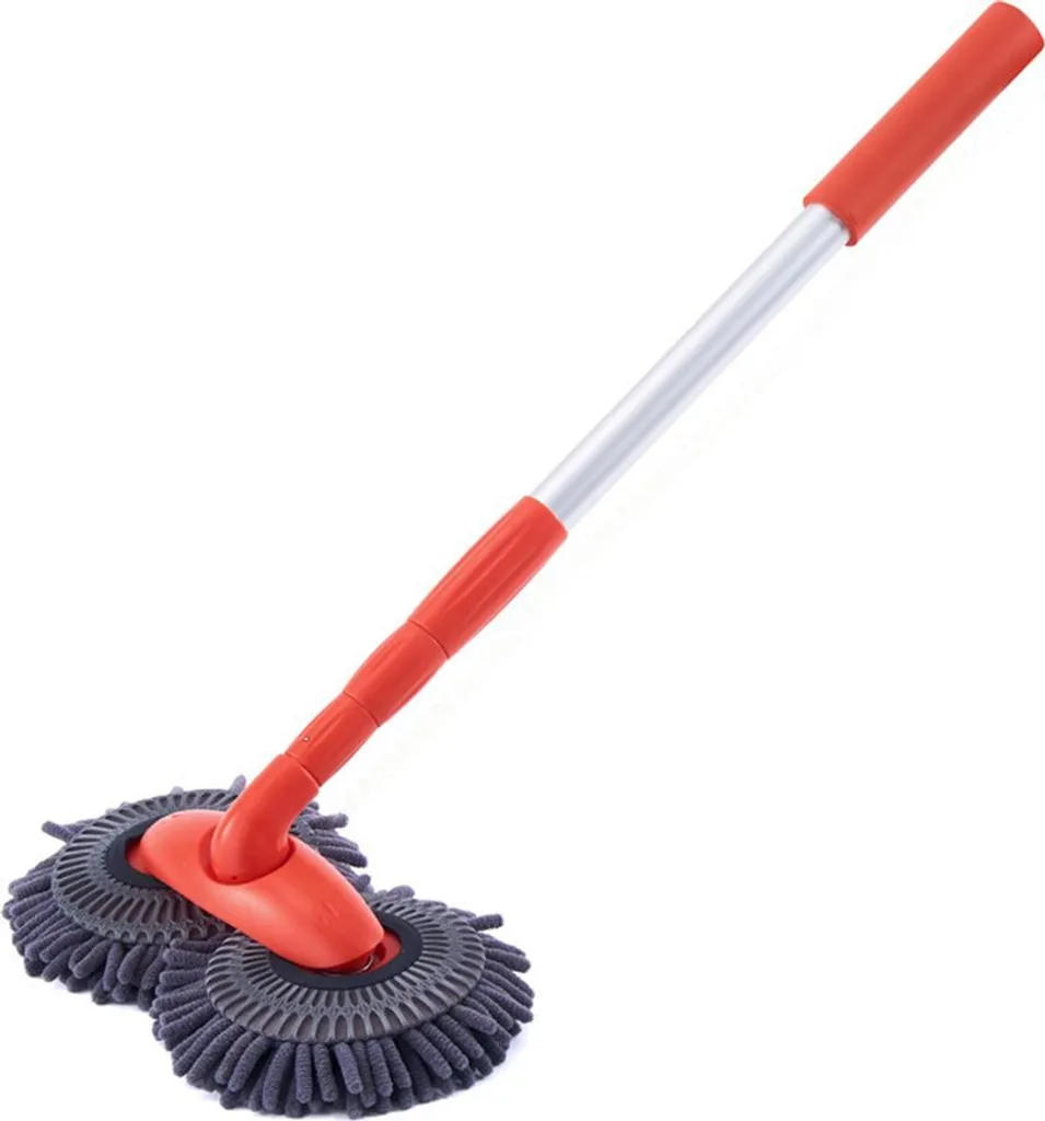 Lave-auto télescopique rotatif en microfibre douce avec double tête