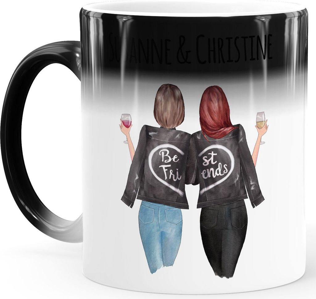 Tasse beste Freundin personalisiert BFF Geschenke Freundschaft Best Friends Zaubertasse SpecialMe Magic weiß Magic-Tasse