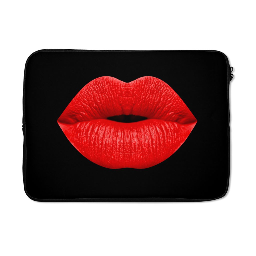 MuchoWow Laptop Hülle 14 ZollLippen - Rot - Schwarz Laptoptasche - Laptoptasche - Stoßsicher - Schutzhaube
