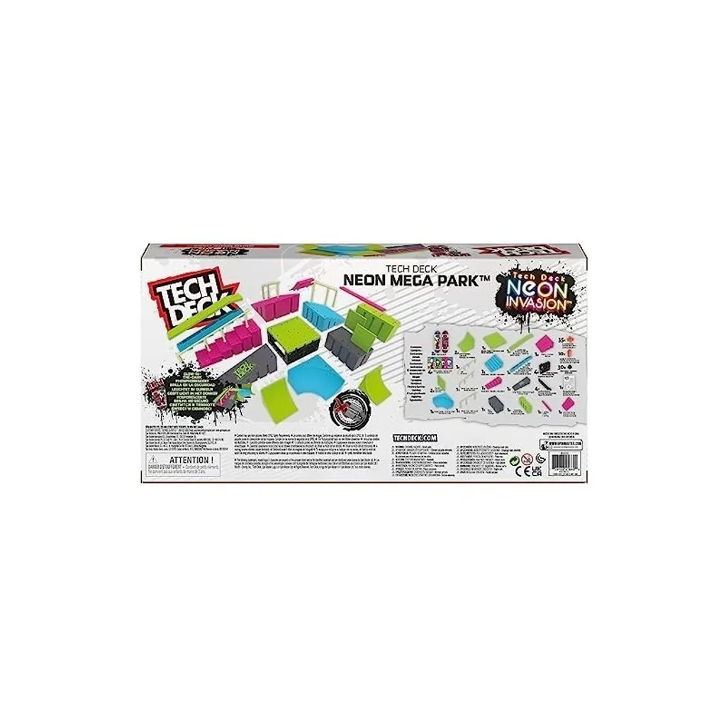 Rampe de Lancement Tech Deck Neon Mega Ramp pour Entraînement au Finger