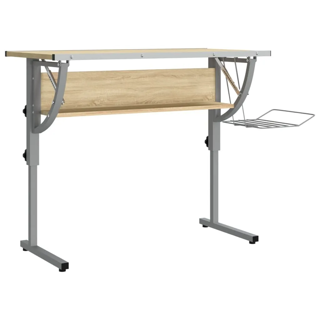 Tavolo Minimal Sonoma Rovere 110cm - Stile Artigianale e Grigio