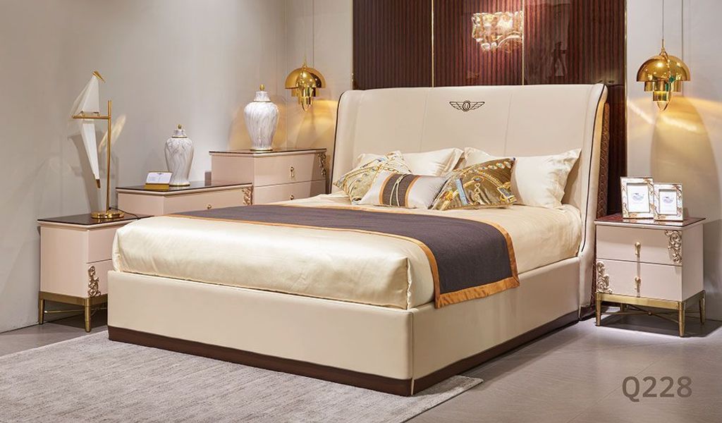 Bett 2x Nachttisch 3 tlg. Schlafzimmer Sets Design Modern Luxus Betten Komplett