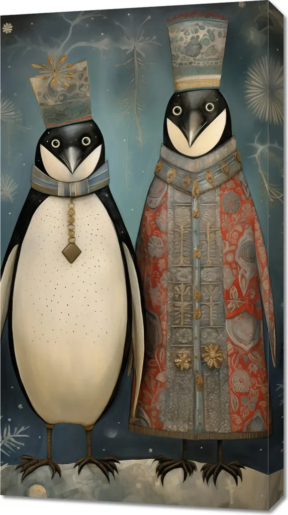 Image Pingouins Royaux 50x90 cm : Habillez vos Murs avec Élégance