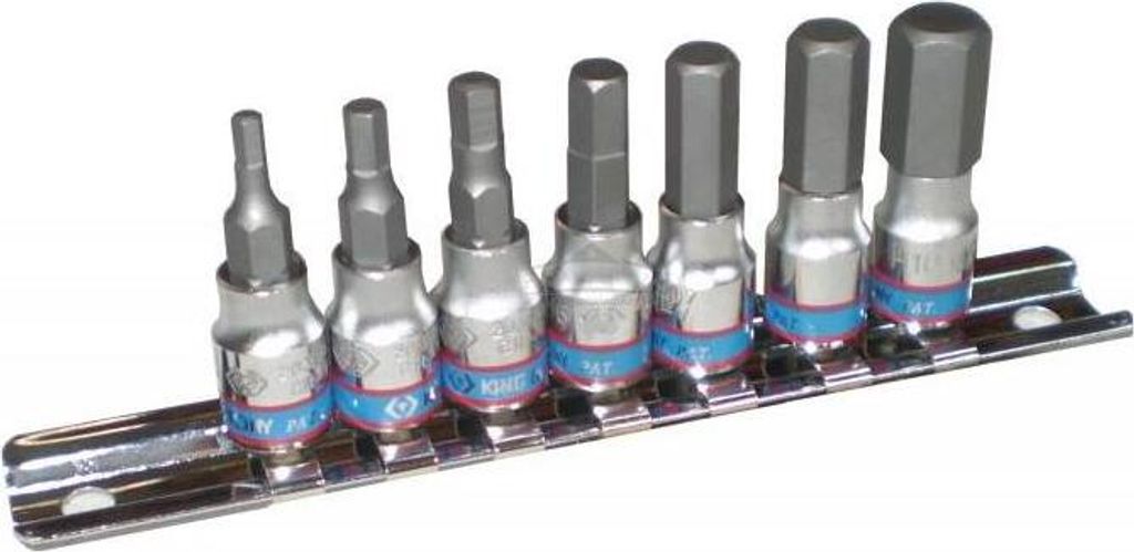 King Tony Satz 1/4" Steckschlüssel mit Innensechskant 7 Elem. 2035 H3-H10