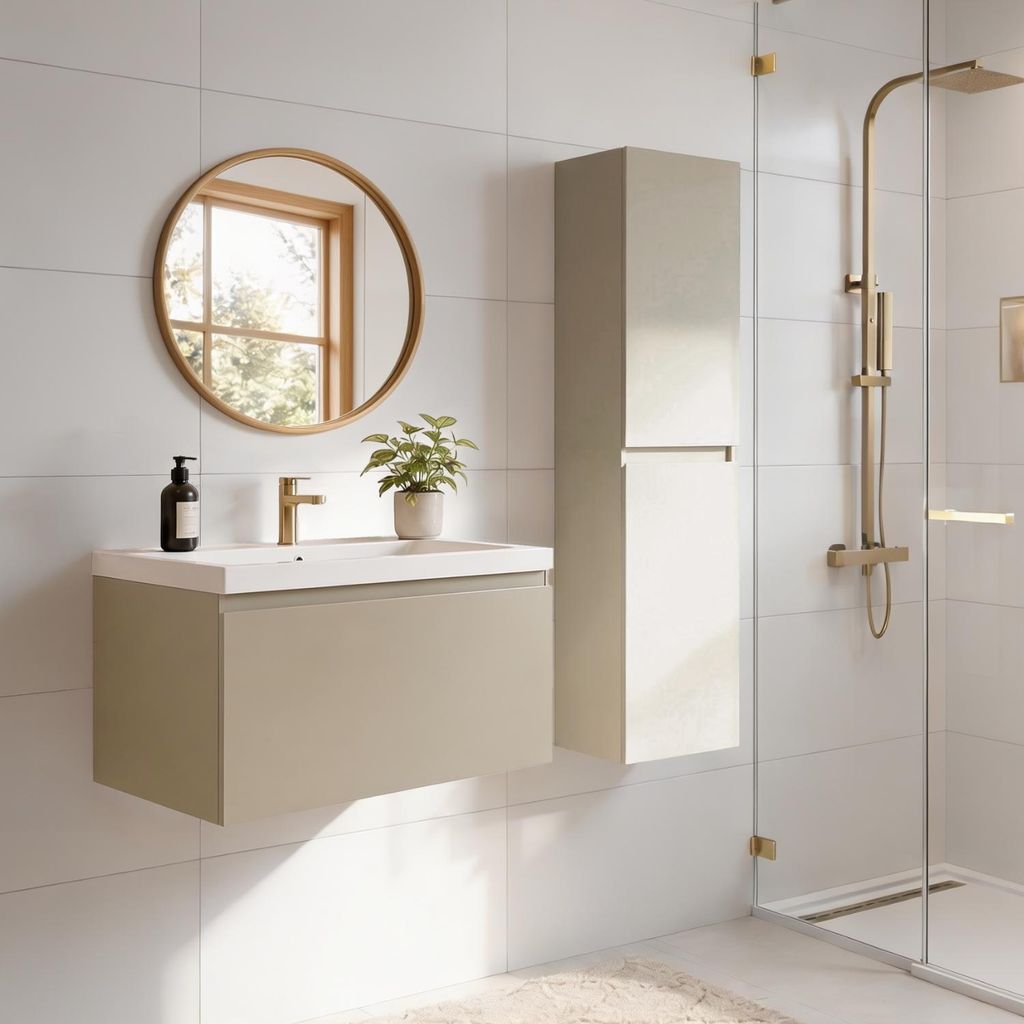 LOMAZOO Badmöbelset SORRENTO 80 cm - Mit Hochschrank - Produktbild 
