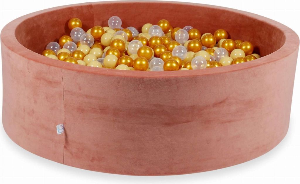 Trockenbecken 130x40cm Velvet Soft Canyon Clay mit 700 Bällen: gold, beige, transparent