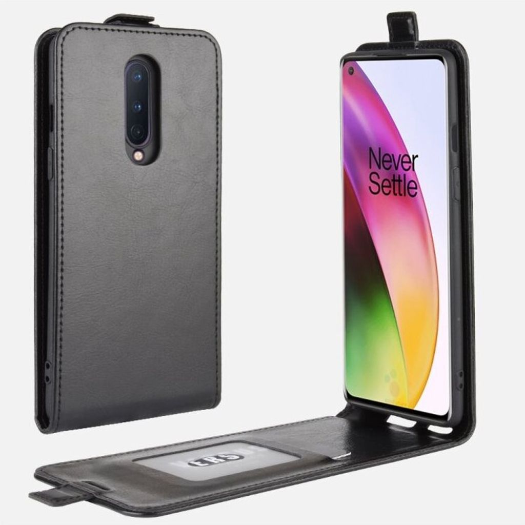 Flip Case Handyhülle für OnePlus 8 Vertikal Schutzhülle Tasche Cover Schwarz Bumper Smartphone Kartensteckplatz-Kreditkarte-Geldscheine EC-Karte...