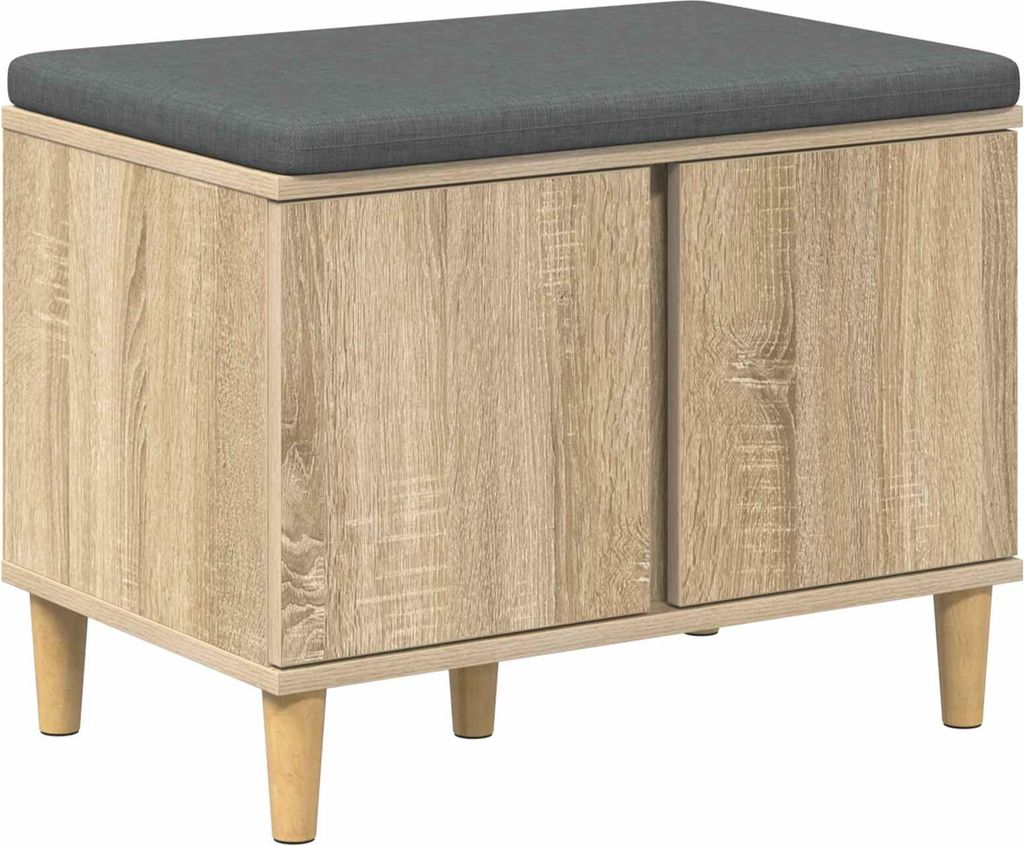 vidaXL Flurbank mit Kissen mit Speicher Sonoma-Eiche 60 x 38 x 46 cm