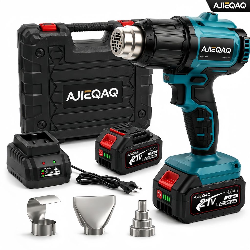 AJIEQAQ Akku Heißluftpistole 21V, Heißluftgebläse 500W, Produktbild 