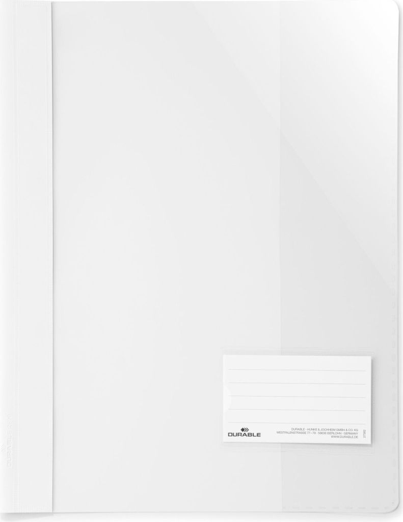 25 DURABLE Schnellhefter Kunststoff weiß DIN A4 überbreit Produktbild 