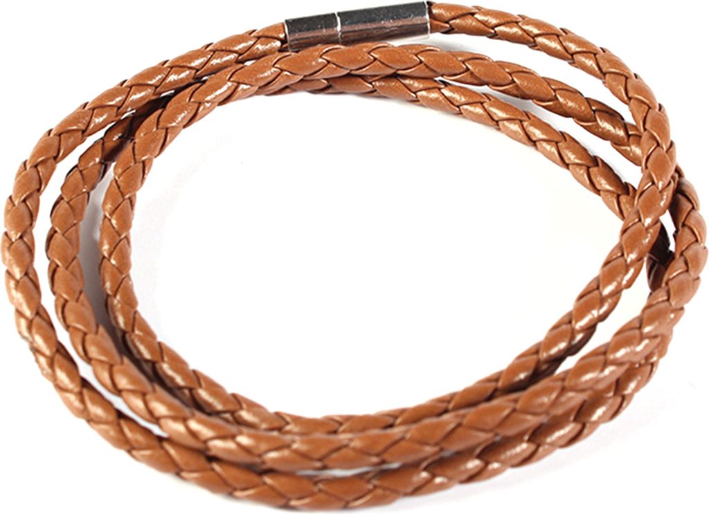 Mode Uni geflochtenes Leder Seil magnetische Schnalle Armband Armband Schmuck-Kaffee