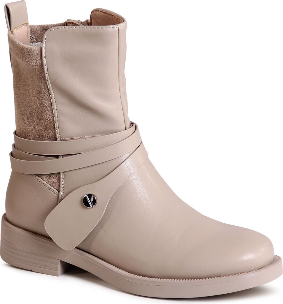 topschuhe24 2942 Damen Stiefeletten kurze stylisches Stiefel, Farbe:Hellbraun, Größe:40 EU