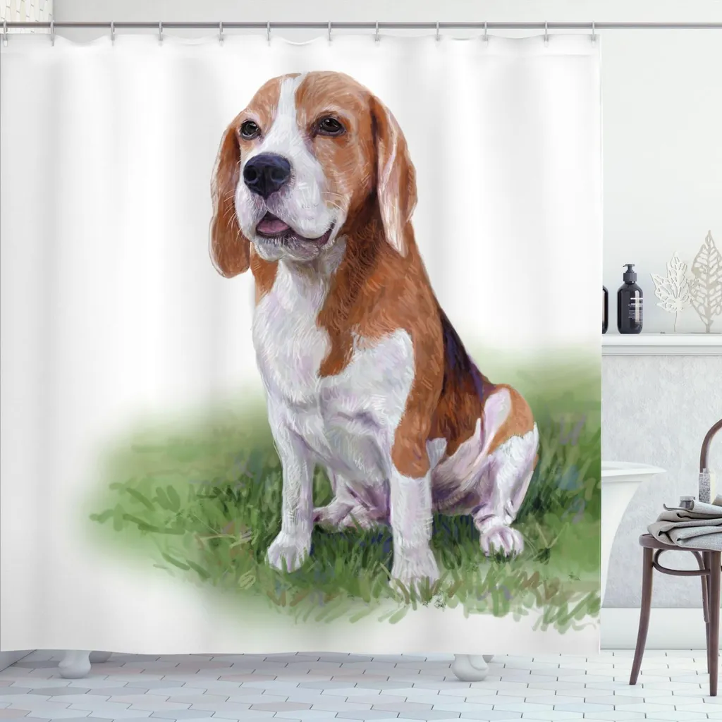 Acquista ABAKUHAUS Tenda da Doccia Beagle 175x180 cm - Rosa Cipria