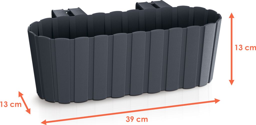 Balkon Blumenkasten mit Halterung 39 x 13 cm - 2er Set - Produktbild 2