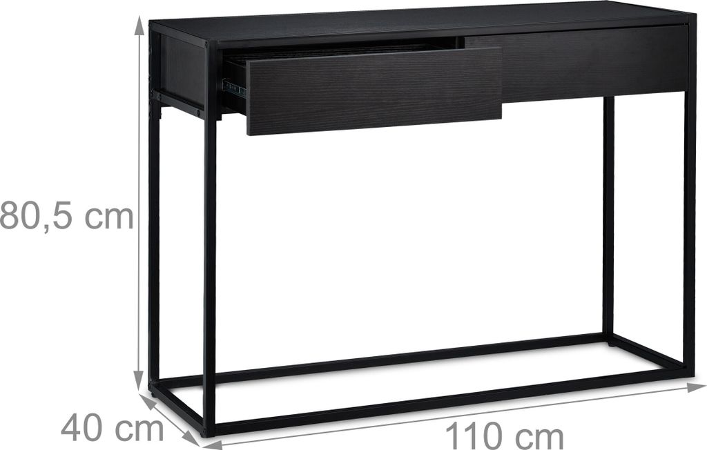 relaxdays Konsolentisch schwarz Produktbild 4