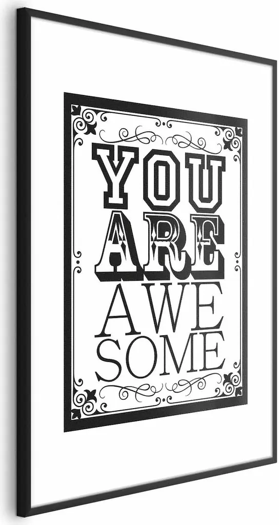 Poster You Are Awesome 60x90 con Cornice Nera Elegante - Arredo Motivazionale