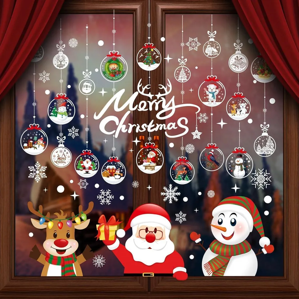 Sticker Noël Vitre sans Colle Réutilisable - Déco Propre 256 Pcs - 3