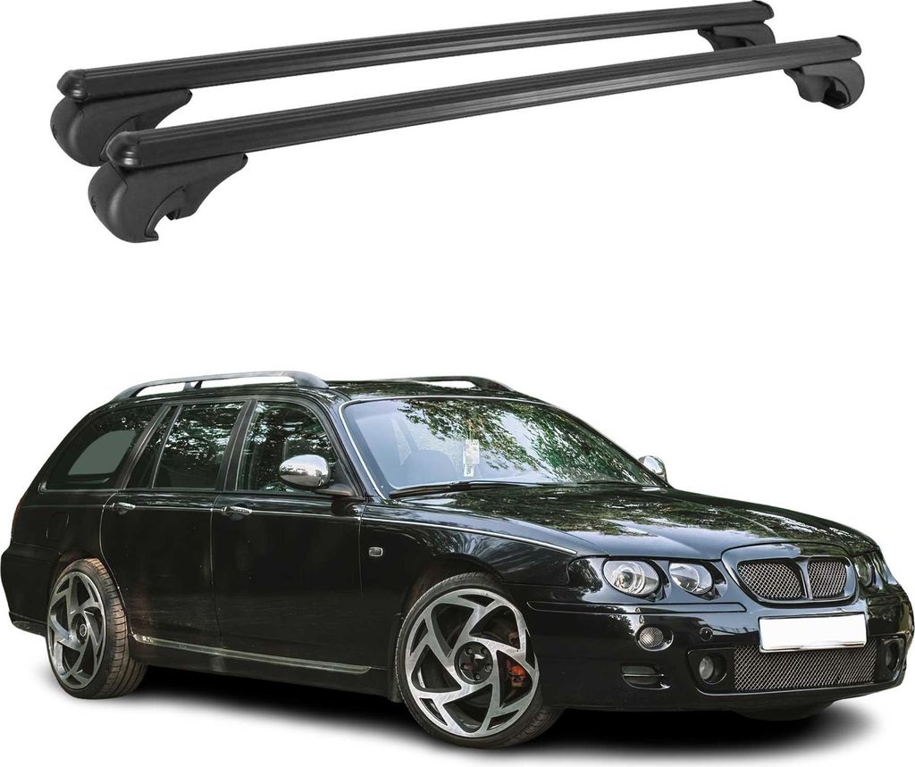Dachträger Grundtäger für MG ZT-T 2002-2005 75kg Aluminium Schwarz 2 tlg