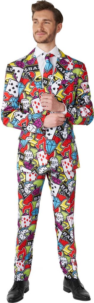 Casino Icons Kostüm Anzug - für Karneval Fasching Größe: S