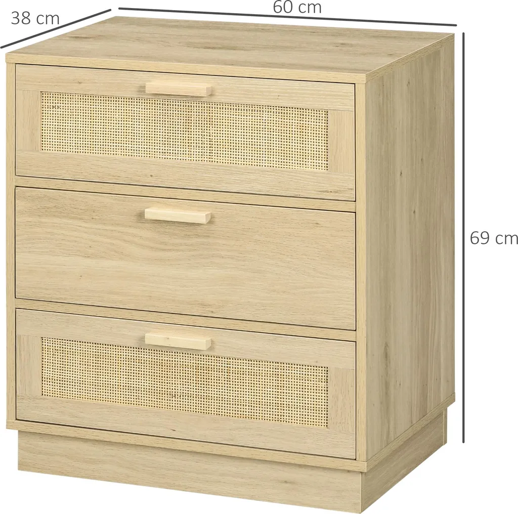 Commode compacte 3 tiroirs rotin : gagnez de la place avec style - 5