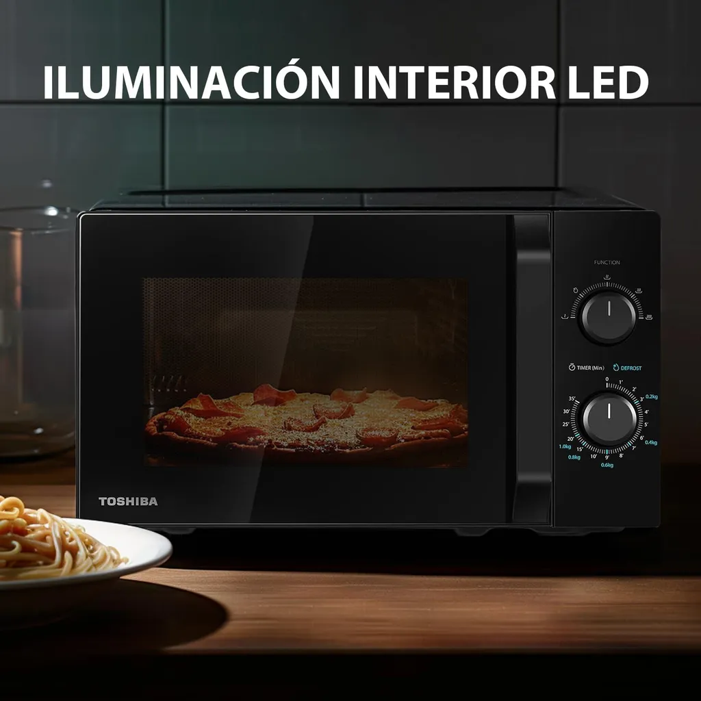 Four à micro-ondes autonome noir 20L 800W compact pour cuisine moderne - 7