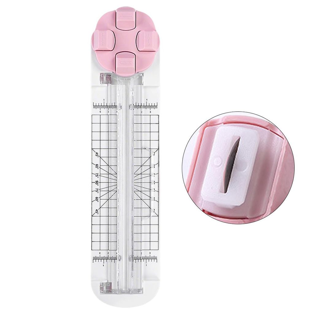 Papierschneider 4 in1, Geschenkpapier Schneider mit Rillwerkzeug, Lineal und Maßskala, ergonomische Papierschneidemaschine für Karten,Journaling ...