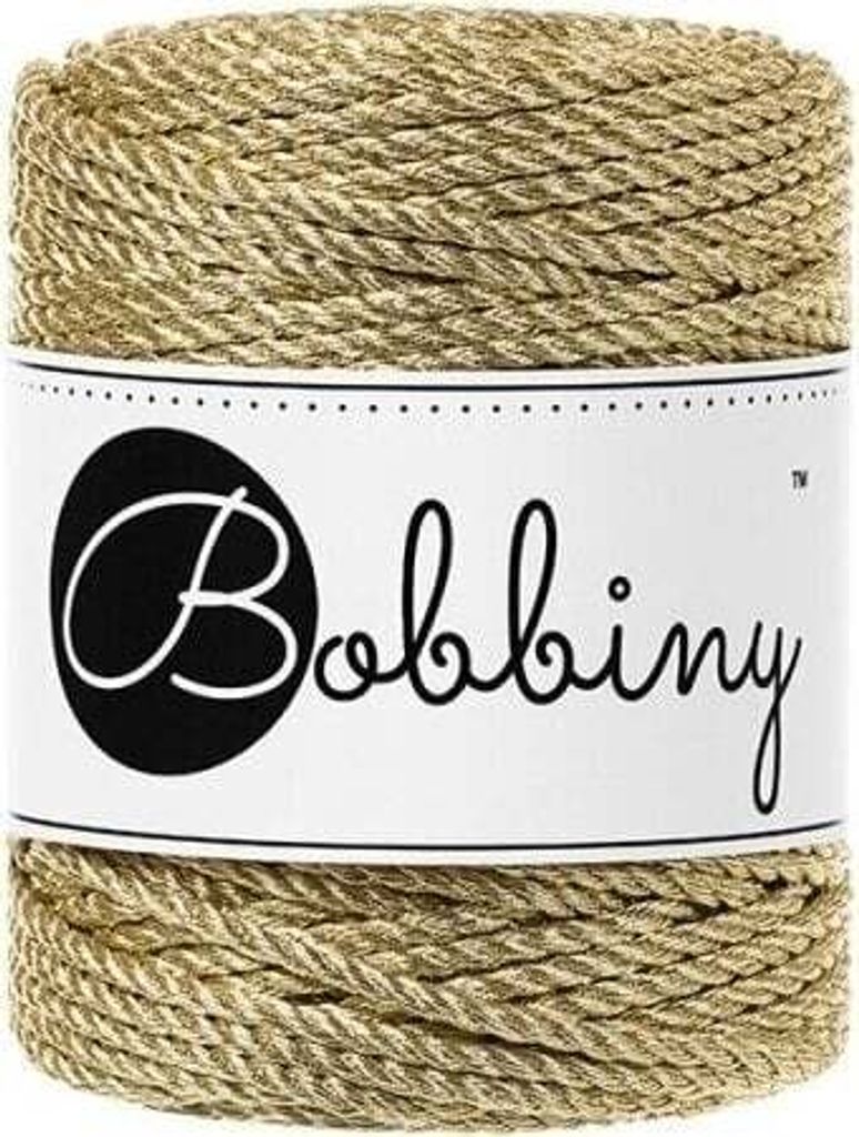 Bobbiny 3PLY Macramé Rope 3 mm 50 m Metallic Gold Špagát Obrázok produktu 