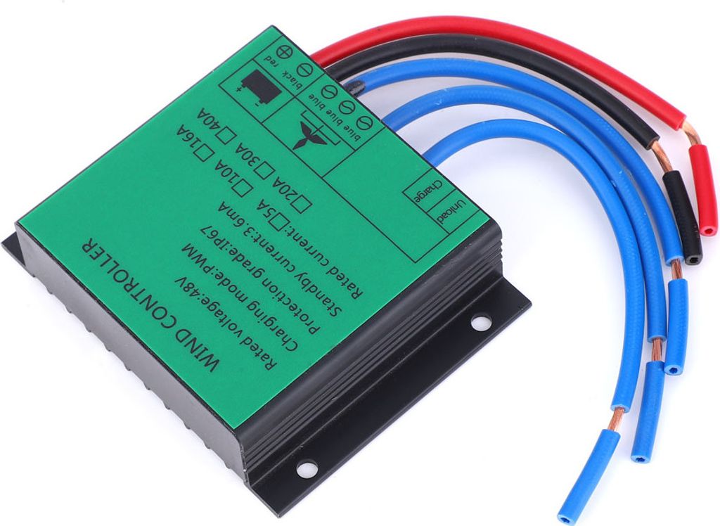 Wasserdichte Windgeneratorsteuerung PWM Aluminiumlegierung mit Leuchtdiode 48V 600W 15A