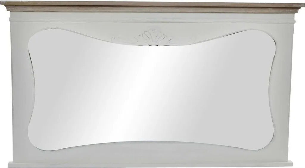Miroir mural DKD Home Decor blanc et naturel, dimensions 105 x 64 x 4,5 cm