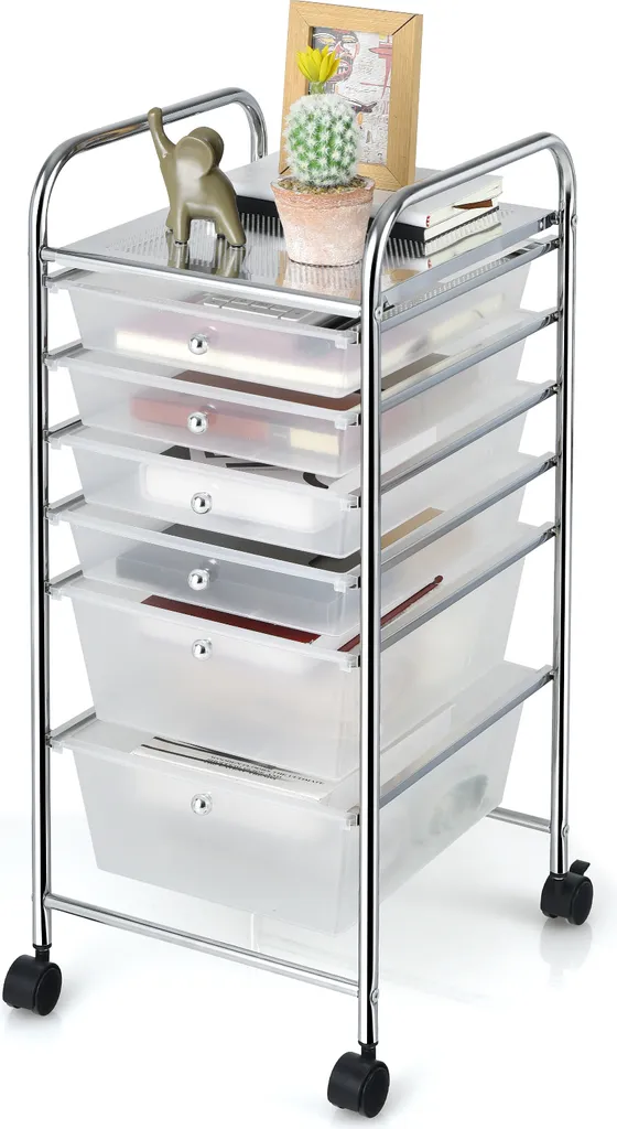 Organisateur de maquillage et chariot de salle de bain blanc à roulettes