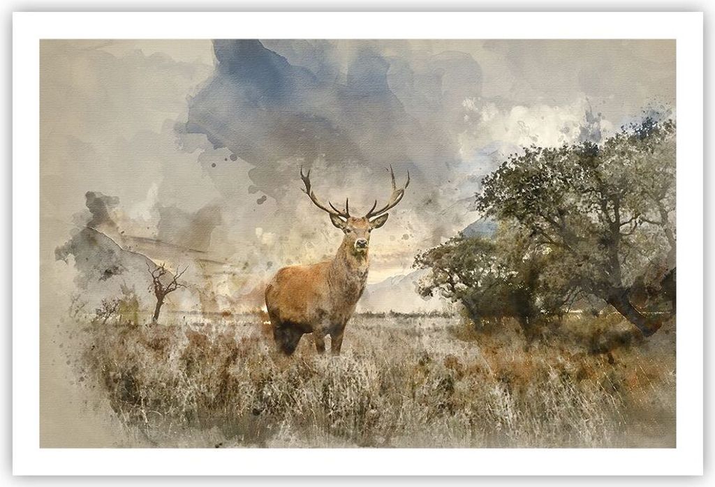 Poster - Poster ohne Rahmen - rotwild natur - 91,5x61 cm - Produktbild 