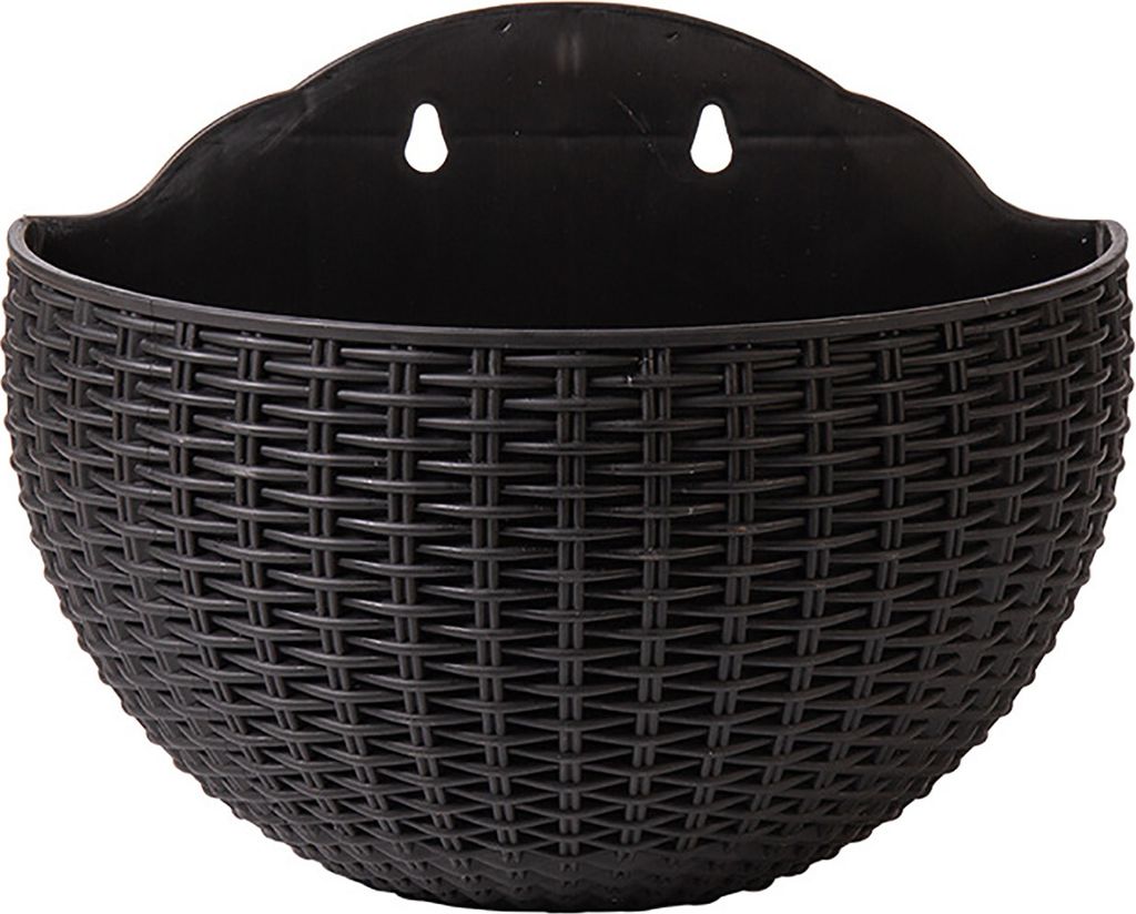 Blumentopf exquisiter wandmontierter Wand-Hängekorb aus Kunststoff für den Garten-Schwarz