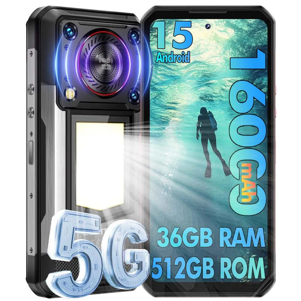 OUKITEL WP56 Smartphone Robuste avec Lampe Camping 108MP Android 15 5G