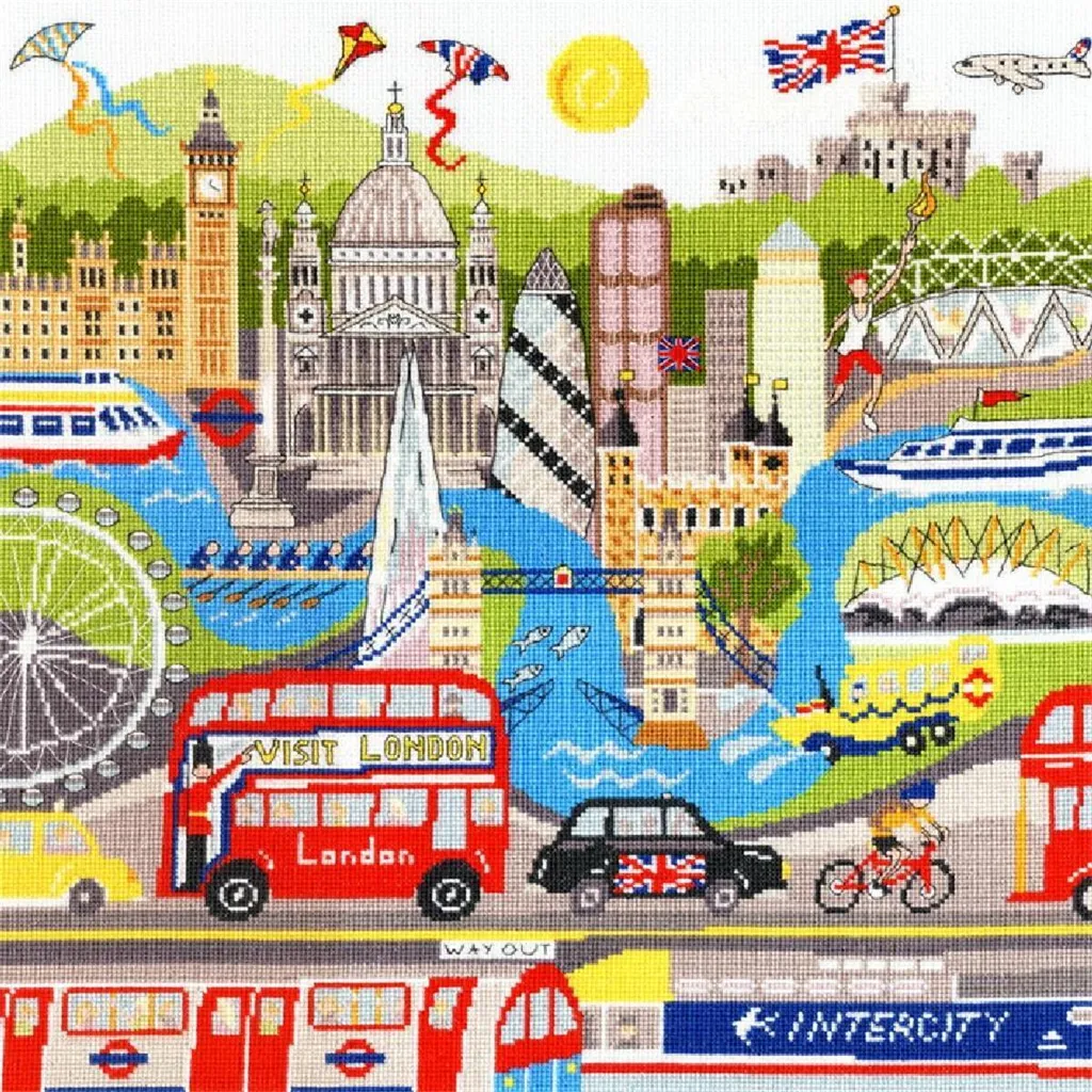 Kit Broderie Point de Croix Compté Londres 36x38cm par Bothy Threads