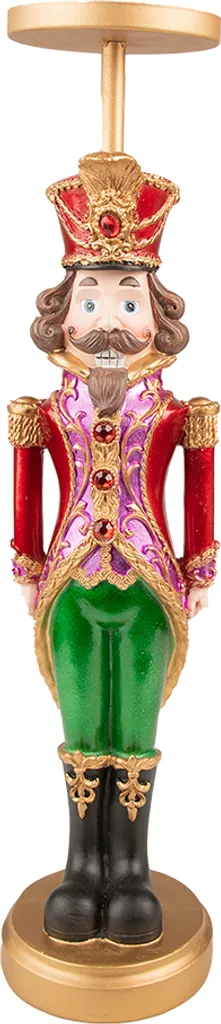 Portacandele Soldatino Schiaccianoci 42cm Clayre & Eef Rosso Verde