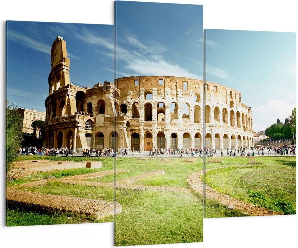 Bild auf Leinwand - Leinwandbild - Archäologie Architektur Italien Kolosseum - 130x100cm - Wand Bild - Wanddeko - Leinwanddruck - Bilder - Kunstdr...