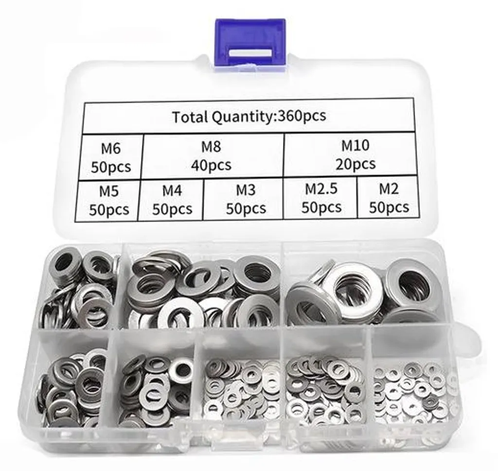 Rondelles plates de carrosserie en inox 304 - Kit de fixation robuste