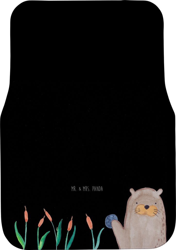 Mr. & Mrs. Panda Automatte Otter Stein - Schwarz - Geschenk, Kfz-Fußmatte, Seeotter, Auto-Fußmatte, Autoteppich, Fußmatte Fürs Auto, Pflanzen, ...