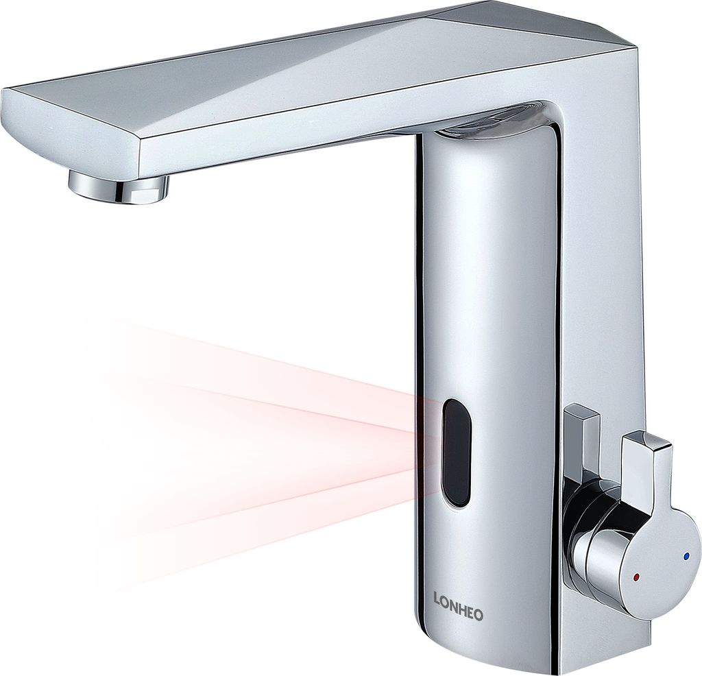Lonheo Infrarot Sensor Wasserhahn Chrom Bad Automatik Produktbild 1