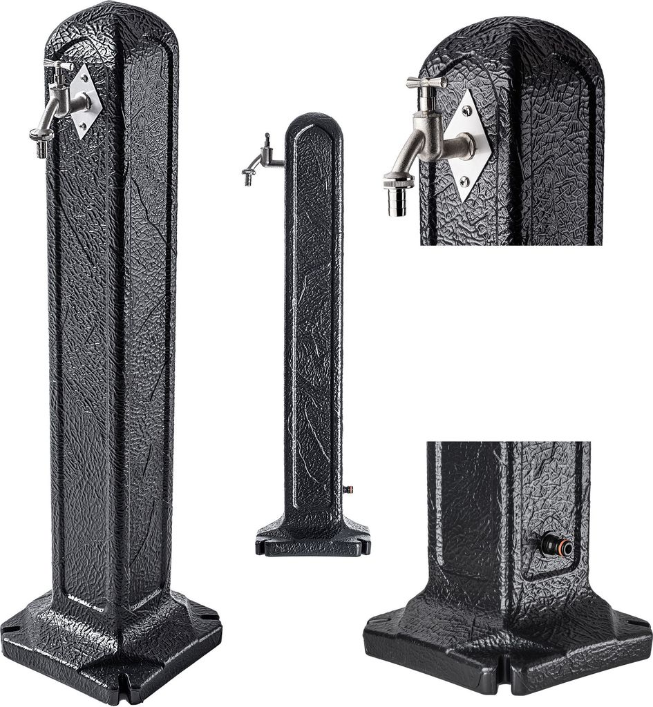 KADAX Wassersäule aus Kunststoff, Gartenwasserhahnsäule, Wasserzapfsäule, Wasserzapfstelle, Garten Säule mit Hahn, Freistehender Wasserhahn