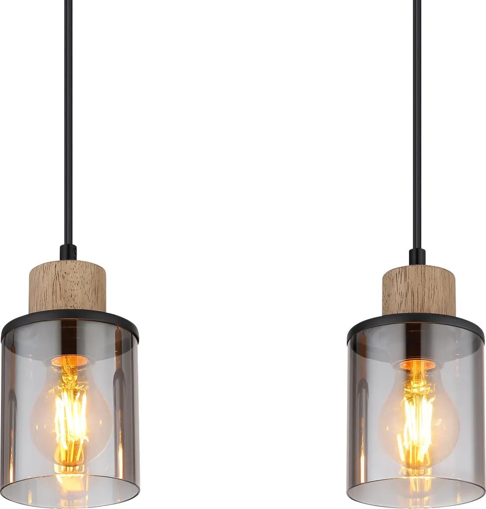 Globo Lighting Lampada Sospensione Vintage Metallo Nero 4 fiamme E27 - 3