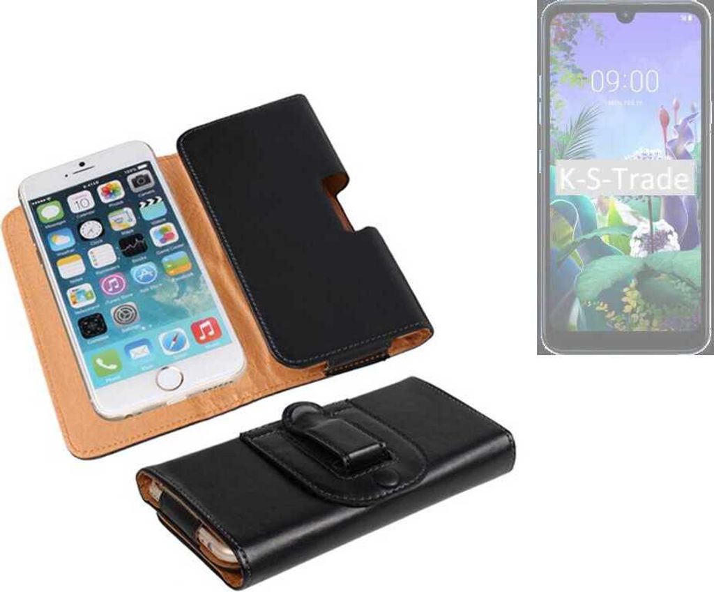 K-S-Trade Schützhülle Handyhülle kompatibel mit LG Electronics Q60 Holster Gürtel Tasche Schutzhülle Handy-Tasche Smartphone Case Seitentasche