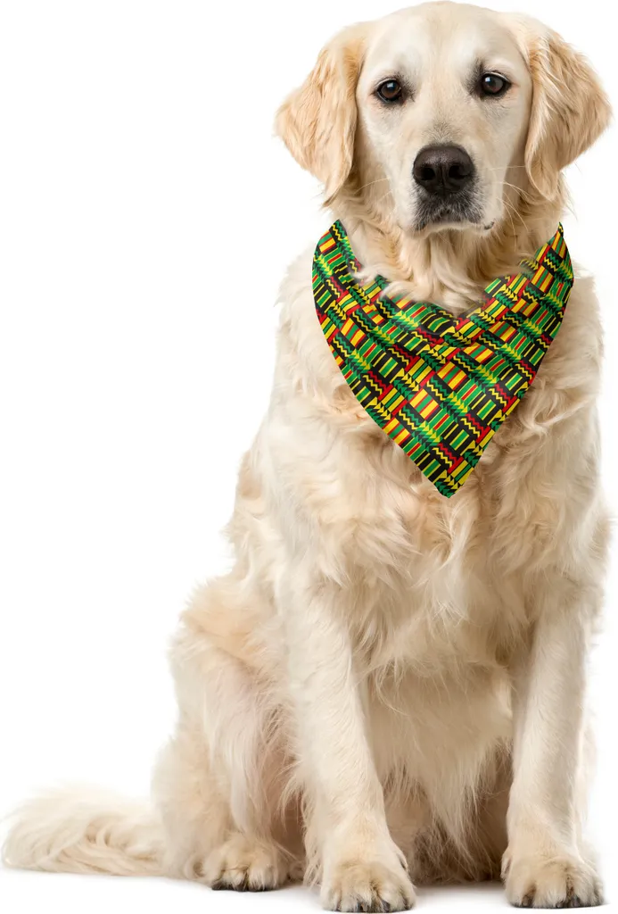 ABAKUHAUS Bandana Pet Kente 55x55 cm - Foulard Multicolore Tribale
