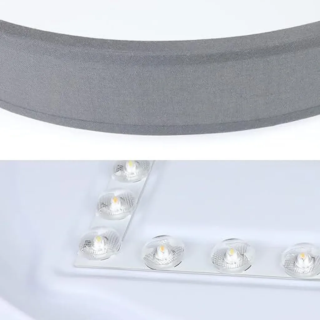 Luminaire Plafonnier Salon LED avec Abat-jour en Tissu Gris Anthracite