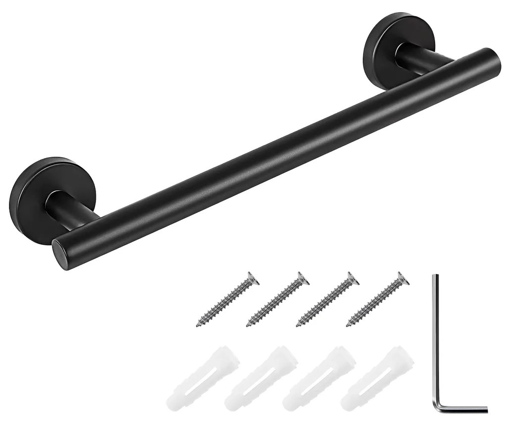 Petite barre porte-serviettes noire 30 cm pour salle de bain chic