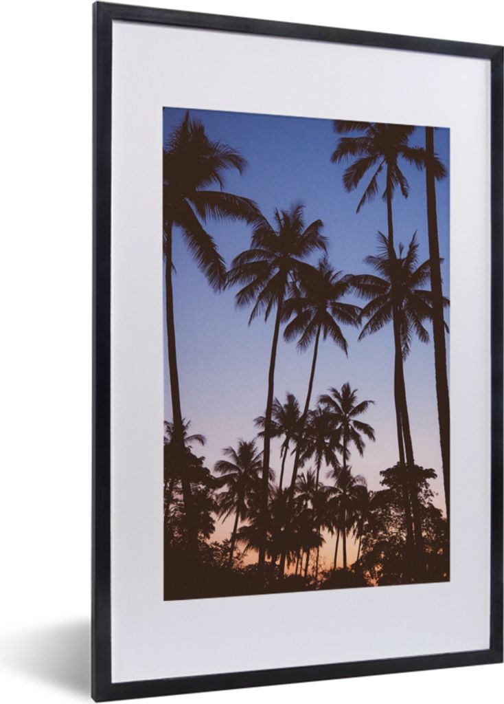 MuchoWow Gerahmtes Poster Palme - Tropisch - Sommer - Himmel 40x60 cm - Poster mit Schwarzem Bilderrahmen Wandposter Rahmen Foto Bilder - Poster ...