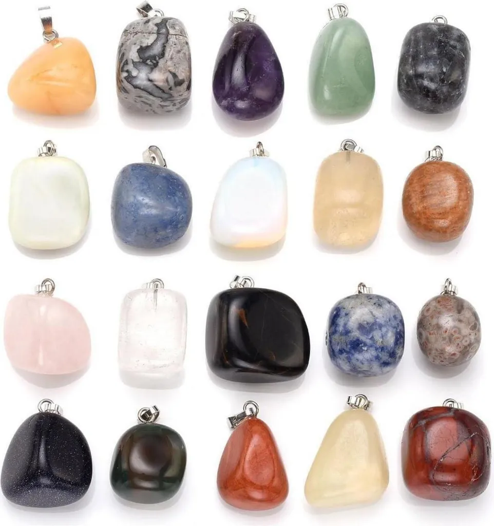 Kit Bijoux Pierres de Guérison Naturelles 15-20mm pour Méditation Zen