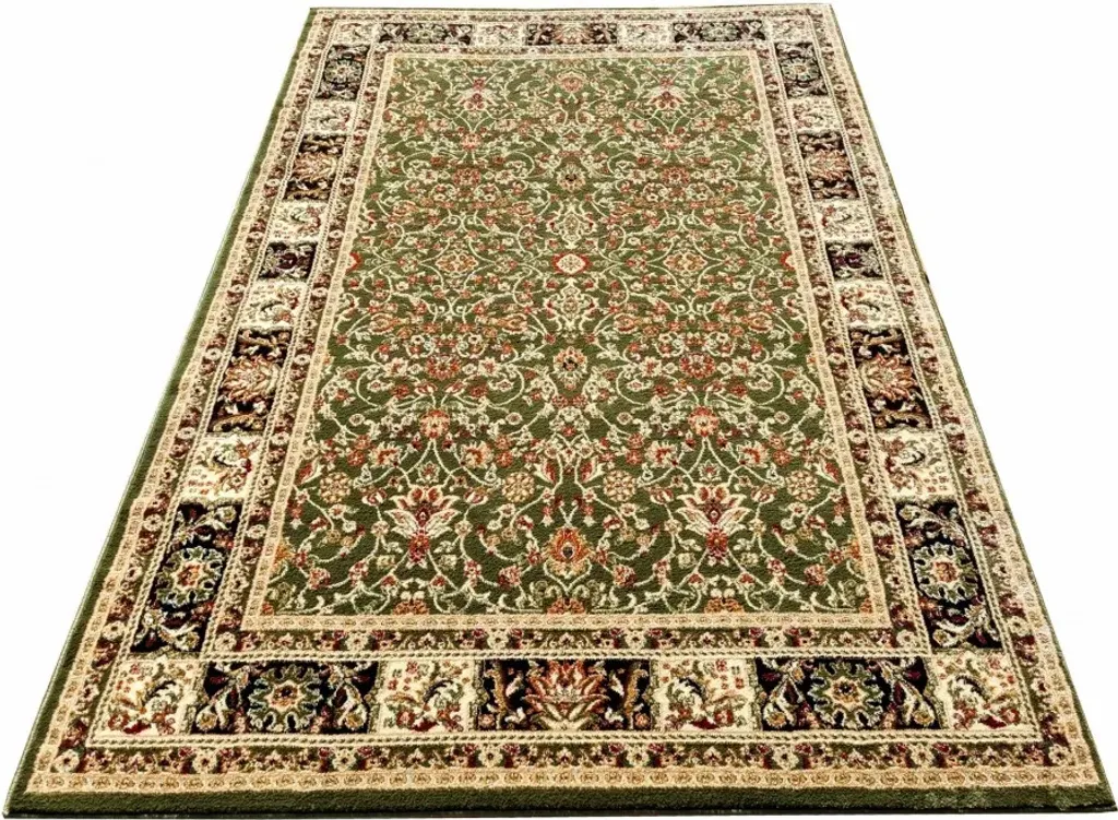 Tapis vert 150x300 cm LUCHO pour salon et salle à manger à motifs